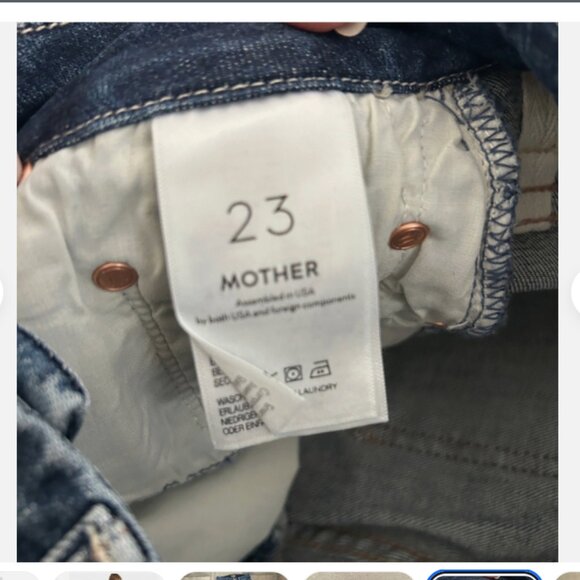 NEW MOTHER high waisted the looker ankle fray Walking on Coals blue skinny 23 - Picture 6 of 9